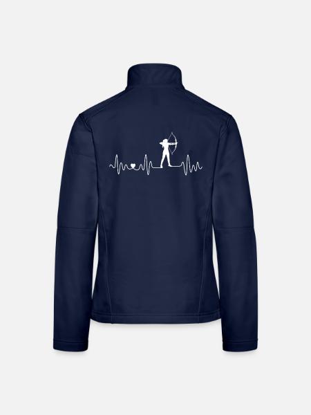 Bogenschießen Herzschlag Frauen Mädchen Schützin - Frauen Softshelljacke - Navy - Hinten