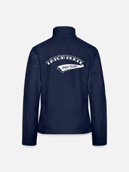 Tätowierte Gegen Rechts (Tattoo Tätowierung / HW) - Frauen Softshelljacke - Navy - Hinten