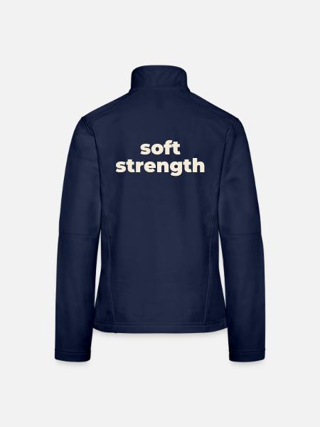 Weiche Stärke Typografie - Frauen Softshelljacke - Navy - Hinten