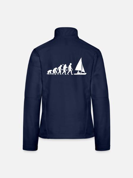 Segler Evolution Für Segeln mit Segel Im Segelboot - Frauen Softshelljacke - Navy - Hinten