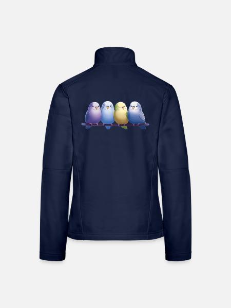 Wellensittiche - Frauen Softshelljacke - Navy - Hinten