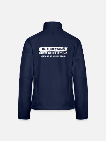 Lustiges Ruhestands - Frauen Softshelljacke - Navy - Hinten