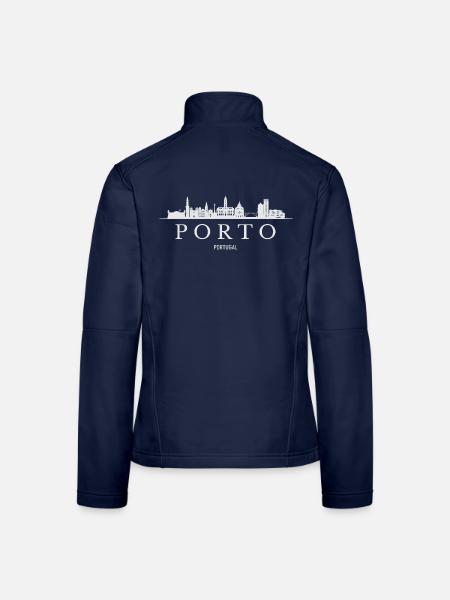 Porto Skyline, Porto Portugal - Frauen Softshelljacke - Navy - Hinten