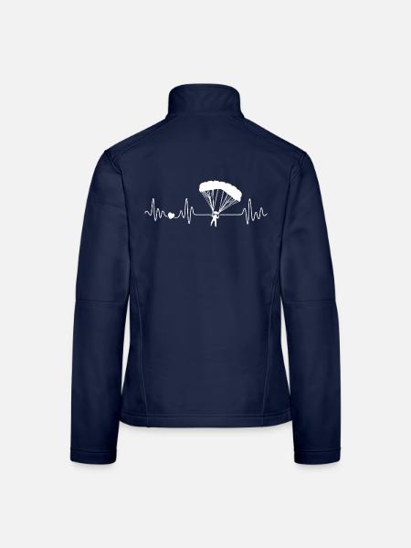 Fallschirmspringen Herzschlag Fallschirm Sport - Frauen Softshelljacke - Navy - Hinten