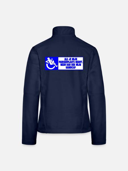 Mein Parkplatz, also auch mein Handicap! - Frauen Softshelljacke - Navy - Hinten