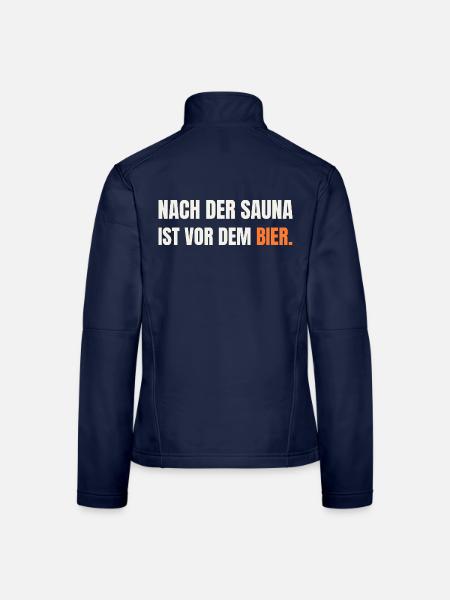 Sauna Spruch: Nach der Sauna ist vor dem Bier - Frauen Softshelljacke - Navy - Hinten