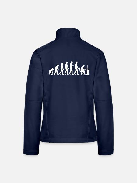 Gamer Evolution für Retro Gaming Videospiele - Frauen Softshelljacke - Navy - Hinten