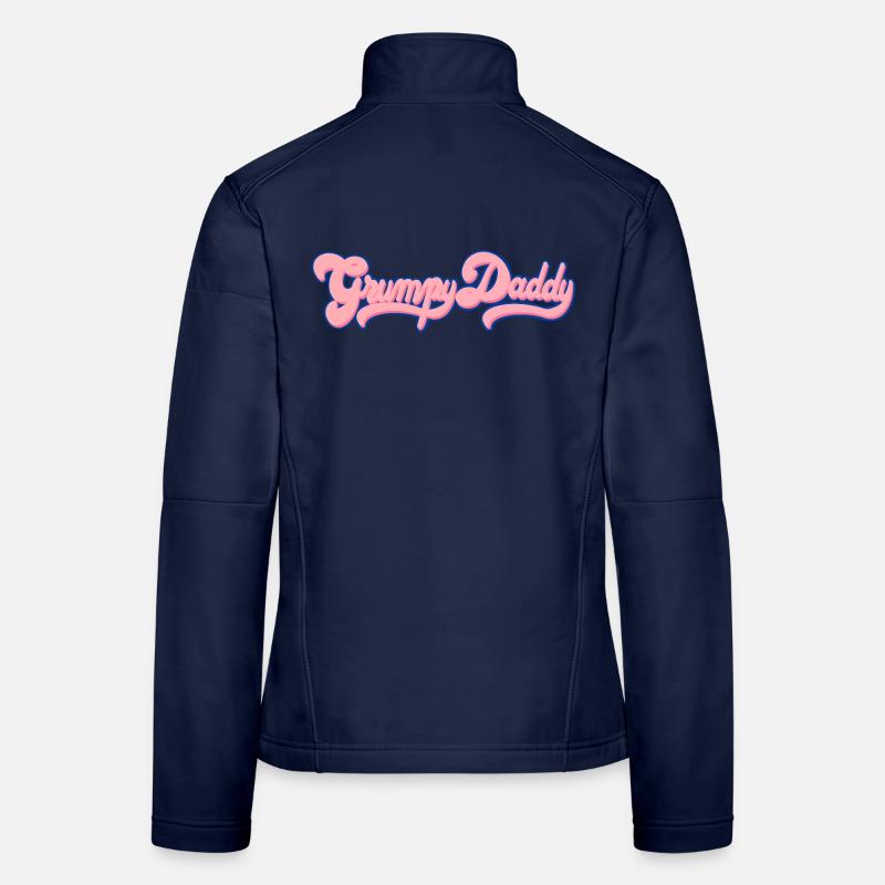 Grumpy Daddy Retro Script - Farbe "Bubble Gum" - Frauen Softshelljacke - Navy