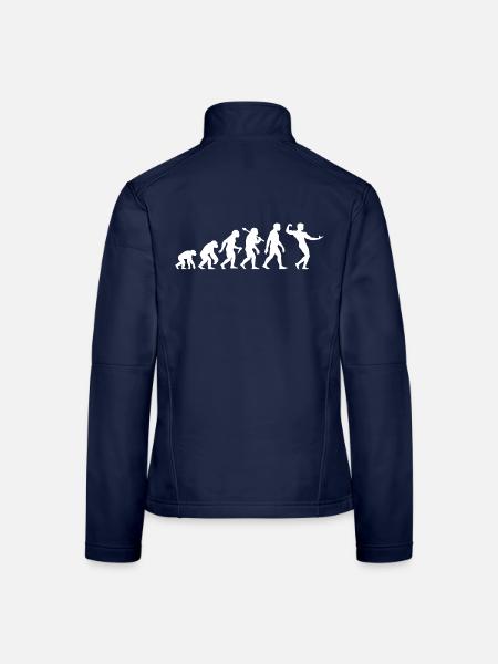 Bodybuilding Evolution Bodybuilder Krafttraining - Frauen Softshelljacke - Navy - Hinten