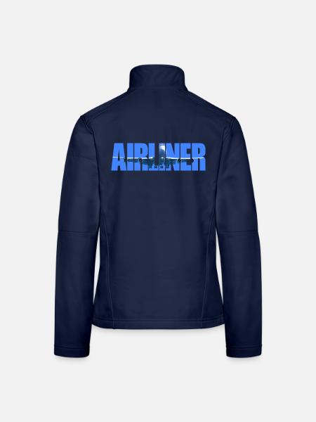 Airliner Jumbo-Jet - Frauen Softshelljacke - Navy - Hinten