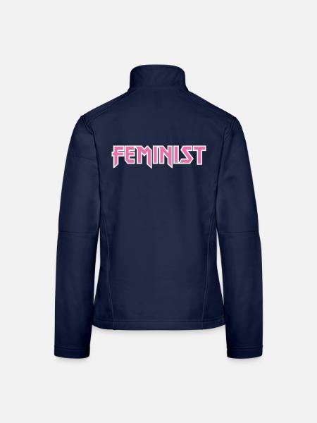 Feministisch (Heavy-Metal-Stil) - Frauen Softshelljacke - Navy - Hinten