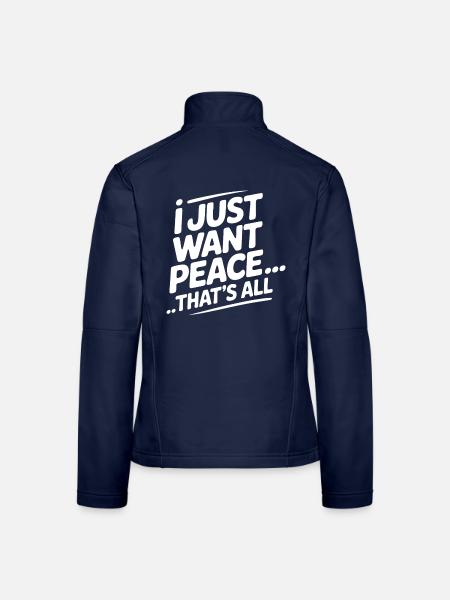Nur Frieden Bitte - Frauen Softshelljacke - Navy - Hinten