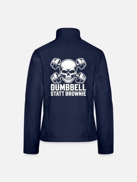 Schädel und Hanteln - Frauen Softshelljacke - Navy - Hinten