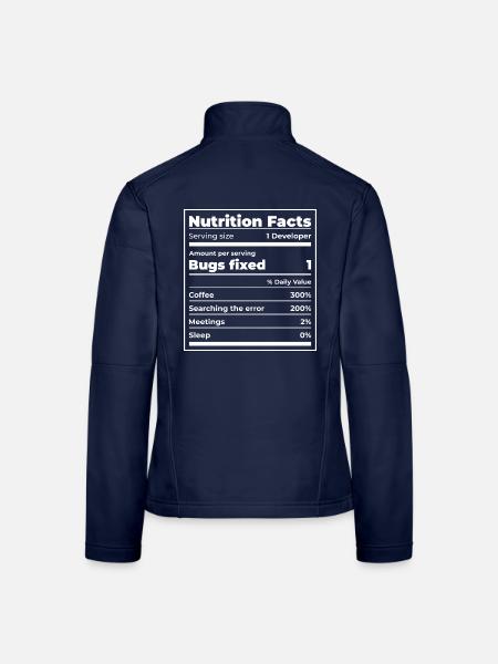 Entwickler Nährwertinformationen Kaffee Schlaf - Frauen Softshelljacke - Navy