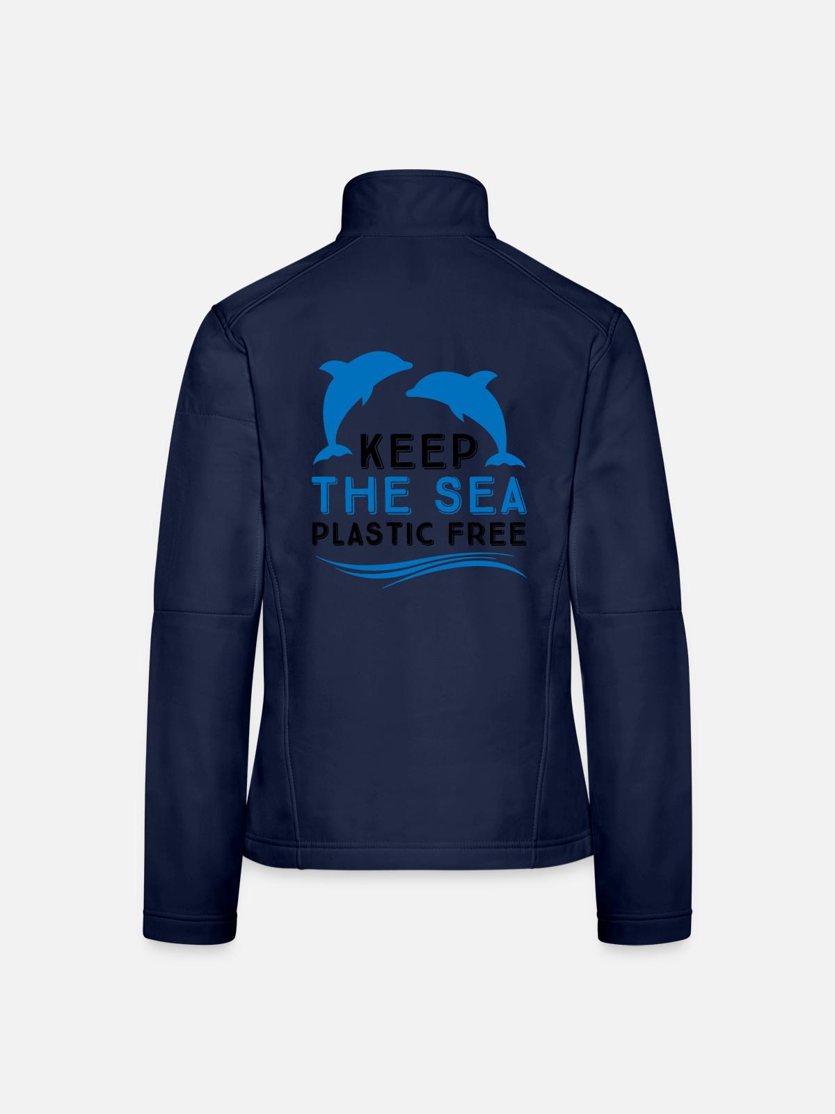 Umweltschutz im Meer - Frauen Softshelljacke - Navy - Hinten