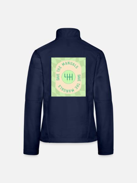 Save The Manuals Design für Petrolheads - grün - Frauen Softshelljacke - Navy - Hinten