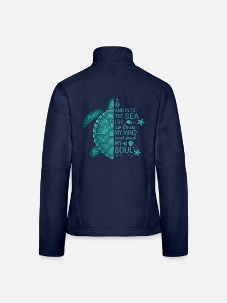 schildkrote into the sea meerliebe natur - Frauen Softshelljacke - Navy