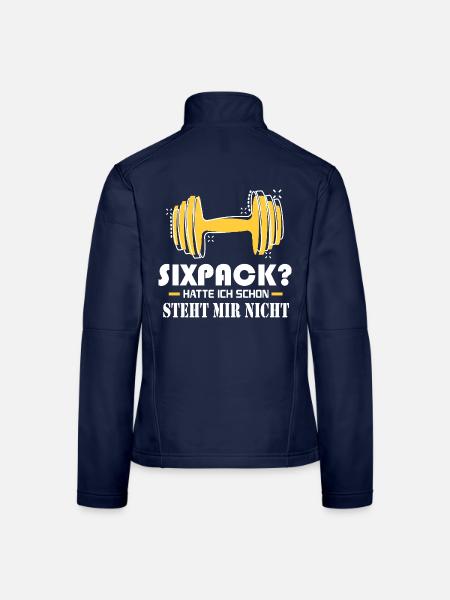 Sixpack hatte ich Bodybuilder Sprüche Bodybuilding - Frauen Softshelljacke - Navy - Hinten
