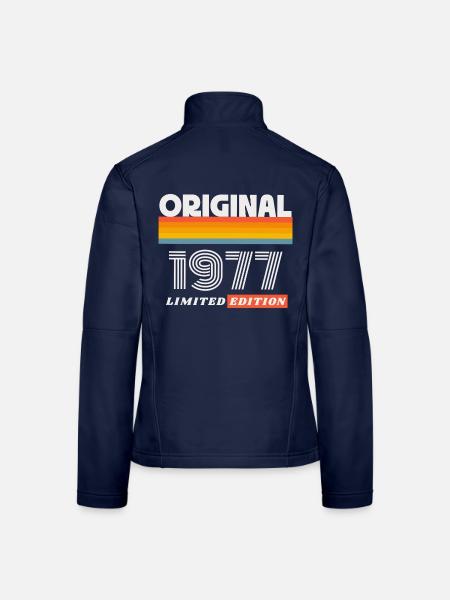 1977 Original Geburtstag Retro Vintage 70er Spruch - Frauen Softshelljacke - Navy - Hinten