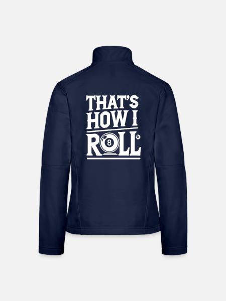  Billard Spiel Billardtisch Sprüche Snooker Pool - Frauen Softshelljacke - Navy - Hinten