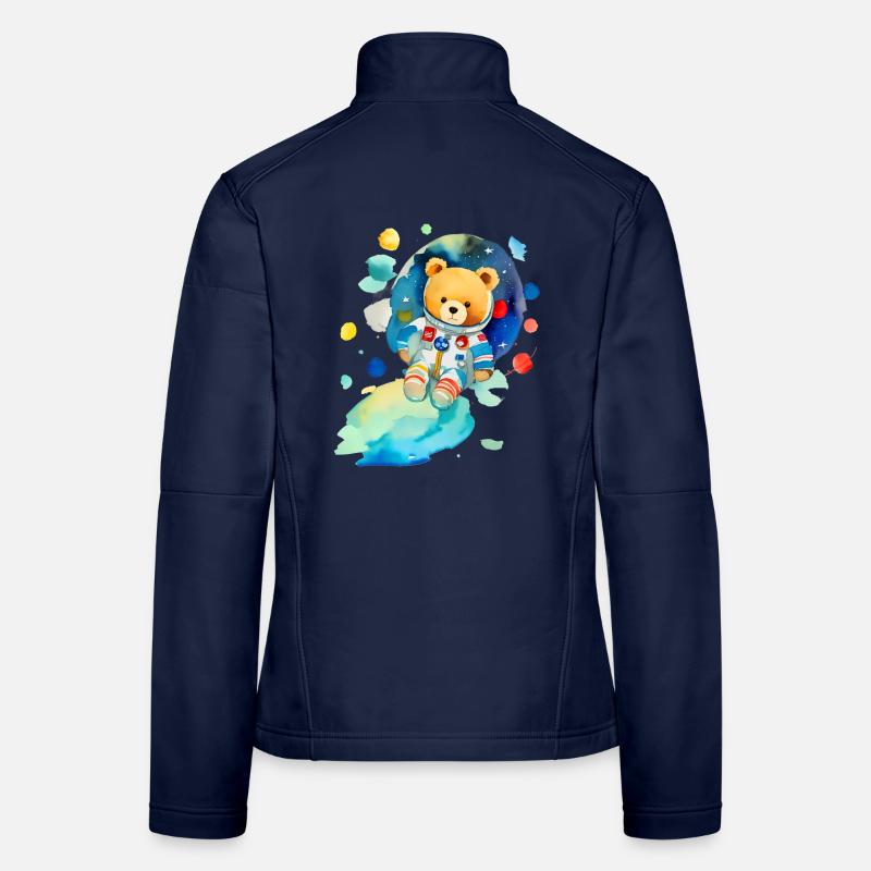 Teddy bear in space Women's Softshell Jacket