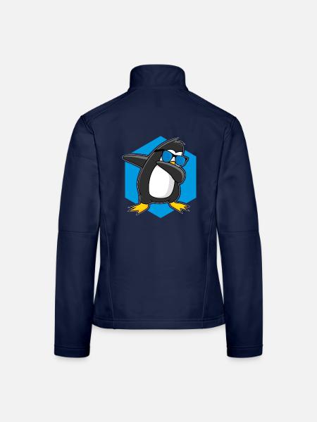 Tanzender Pinguin - Frauen Softshelljacke - Navy - Hinten