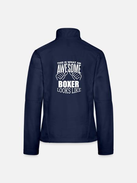 Boxen Boxen Boxen - Frauen Softshelljacke - Navy - Hinten
