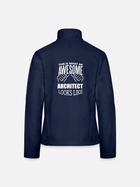 Architekt Architekt Architekt Architekt - Frauen Softshelljacke - Navy - Hinten