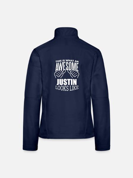 Justin Justin Justin - Frauen Softshelljacke - Navy - Hinten