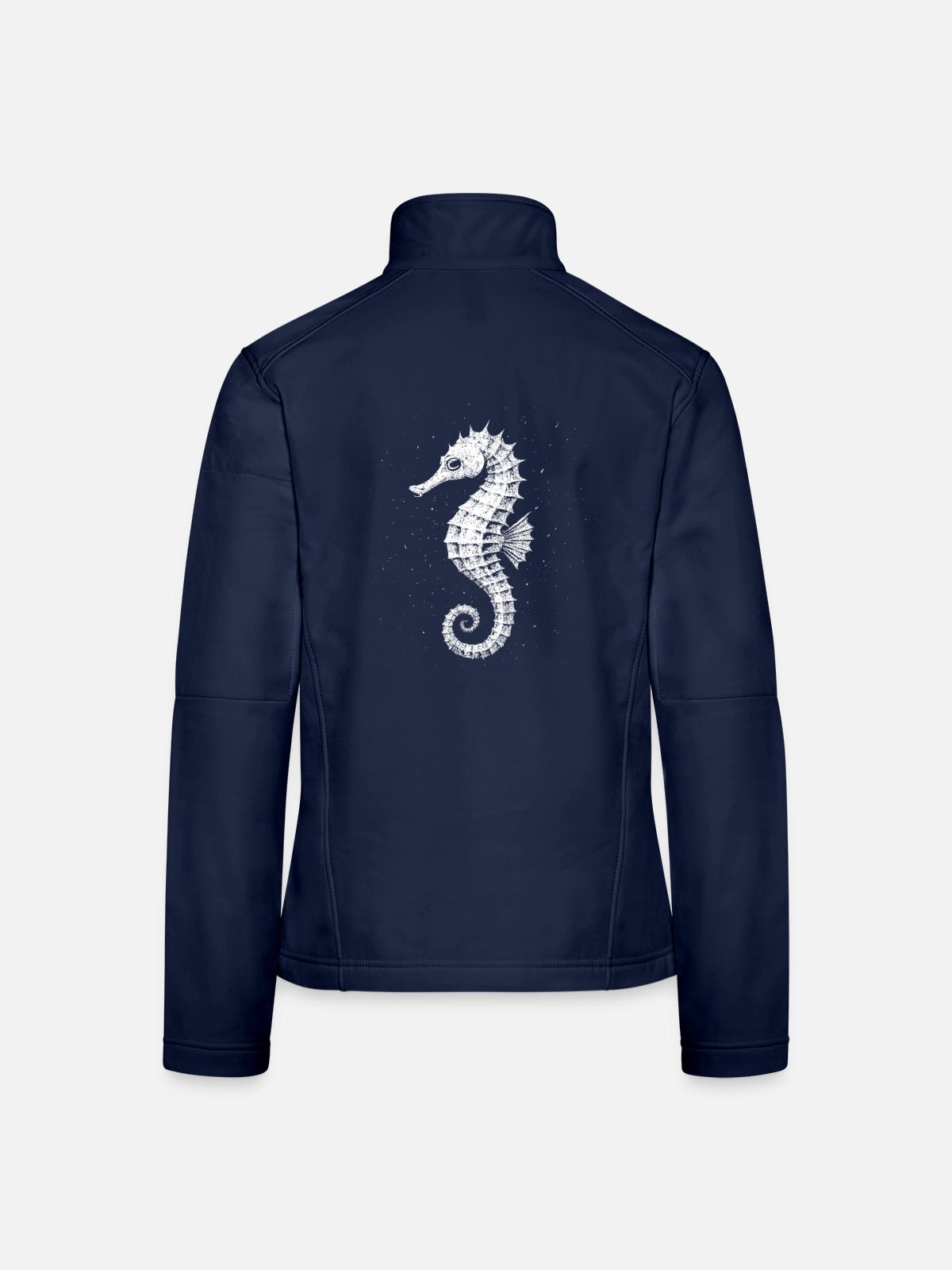 Sea horse - Women's Softshell Jacket - navy - Back