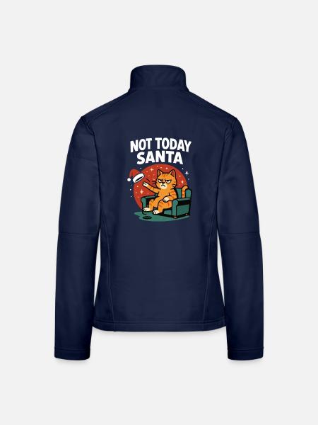 Drôle de chat pas aujourd’hui Père Noël Humour - Veste en tissu softshell Femme - bleu marine - Dos