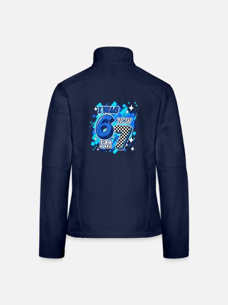 Six Seven Blue Checkered 67 - Frauen Softshelljacke - Navy