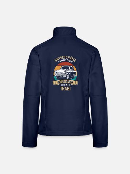 Unterschätze nie einen alten Mann mit Trabi - Frauen Softshelljacke - Navy - Hinten