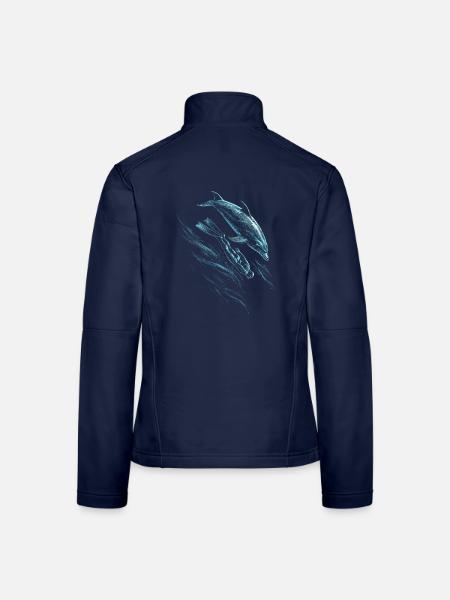Apnoetauchen Freitauchen - Frauen Softshelljacke - Navy - Hinten
