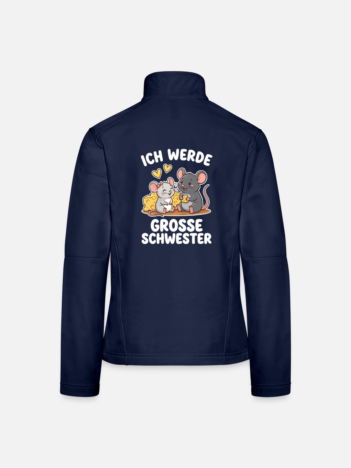 Ich werde Große Schwester Mäuse - Frauen Softshelljacke - Navy - Hinten