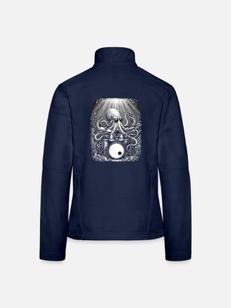 Oktopus Drummer Unterwasser Jam - Frauen Softshelljacke - Navy