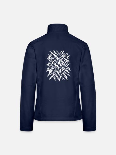 Pixel KI Gesichtserkennung Störmuster - Frauen Softshelljacke - Navy - Hinten