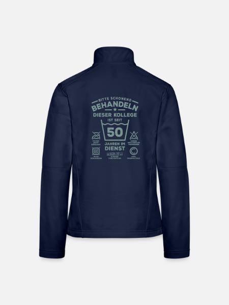 50 Jahre Dienst - Schonend behandeln - Kollege - Frauen Softshelljacke - Navy - Hinten