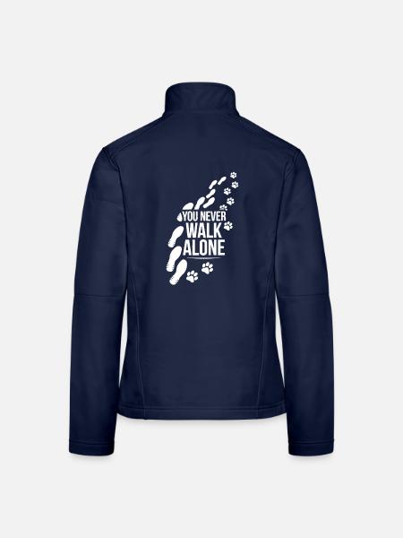You Never Walk Alone Mit Fußspuren - Frauen Softshelljacke - Navy - Hinten