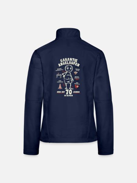 70 Jahre | Garantie abgelaufen | lustiger Cartoon - Frauen Softshelljacke - Navy - Hinten