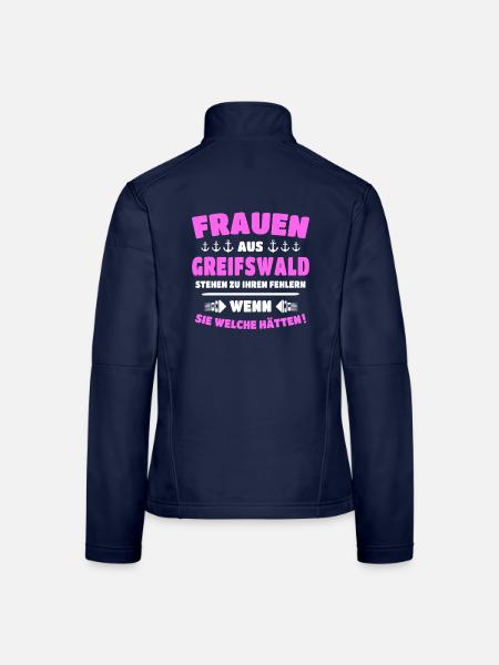 Greifswald Frau Greifswalder Frauen - Frauen Softshelljacke - Navy - Hinten
