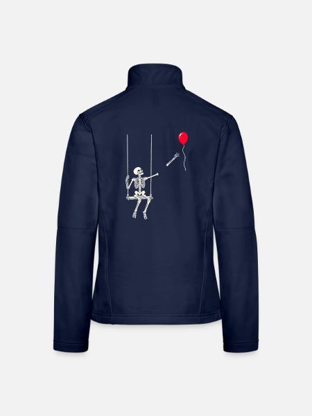 Rotes Ballonskelett - Frauen Softshelljacke - Navy