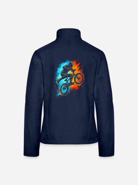 BMX Fahrrad Bike Jungen Herren BMX Kinder - Frauen Softshelljacke - Navy