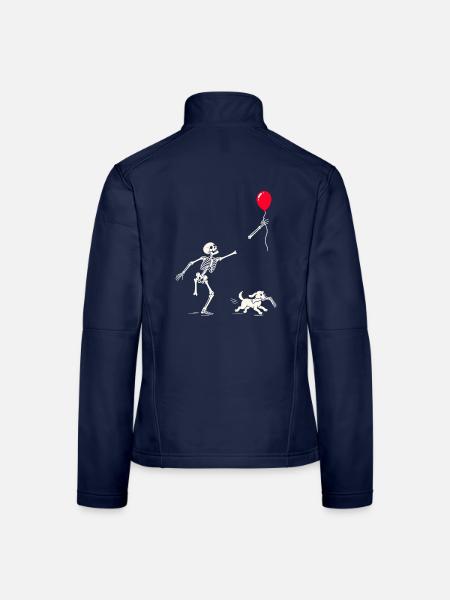 Rotes Ballonskelett - Frauen Softshelljacke - Navy
