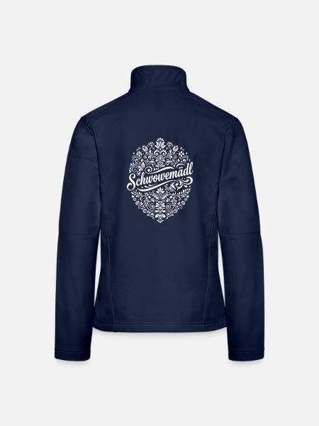 Banater Schwaben | Schwowemädl | Tradition - Frauen Softshelljacke - Navy - Hinten
