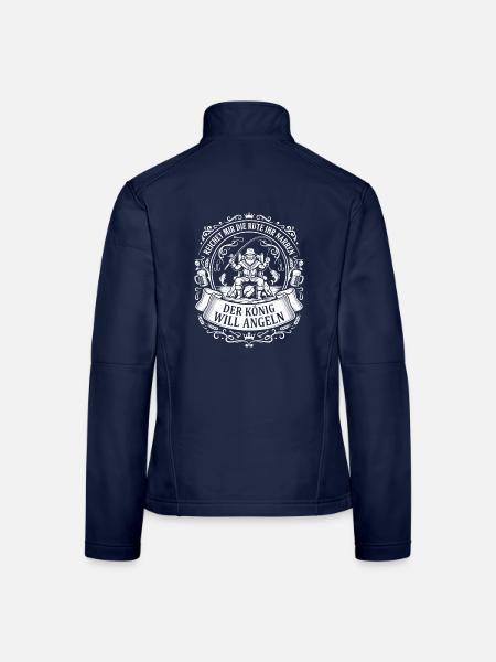 Reichet mir die Rute der König will Angeln - Frauen Softshelljacke - Navy - Hinten