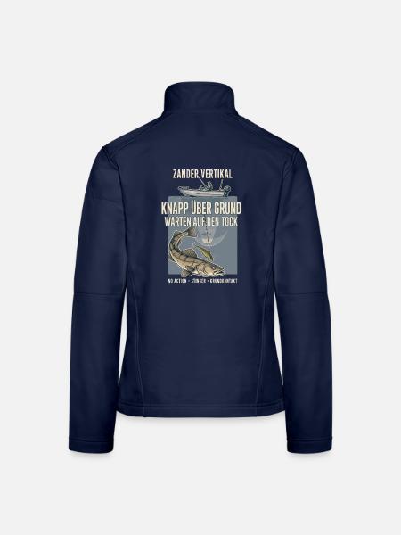 Zander Vertikal Knapp Über Grund - Frauen Softshelljacke - Navy - Hinten