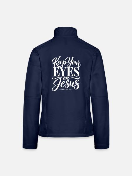 Christliche Botschaft Jesus Bibel - Frauen Softshelljacke - Navy - Hinten