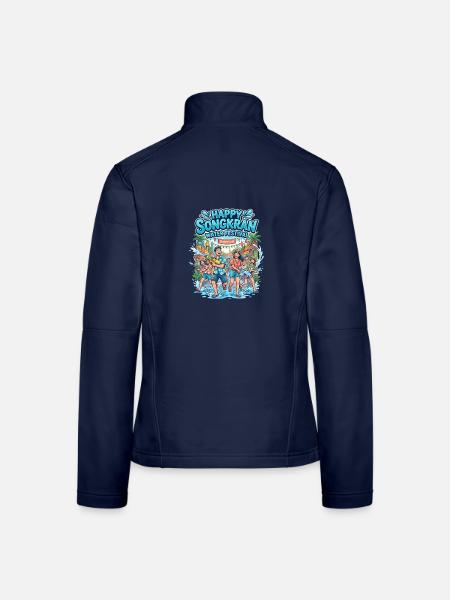 Happy Songkran Wasser Festival - Frauen Softshelljacke - Navy - Hinten