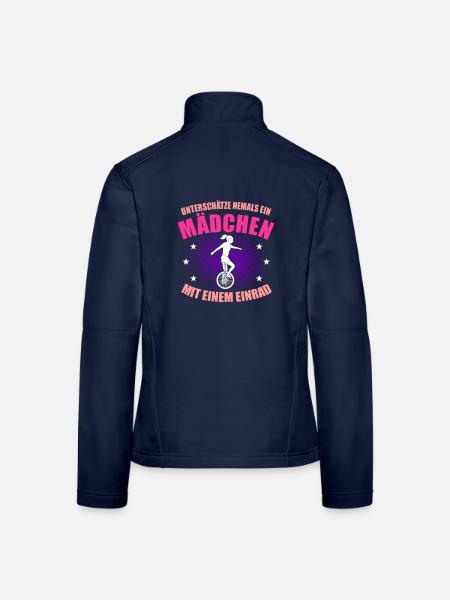 Einrad Einradfahrerin - Frauen Softshelljacke - Navy - Hinten